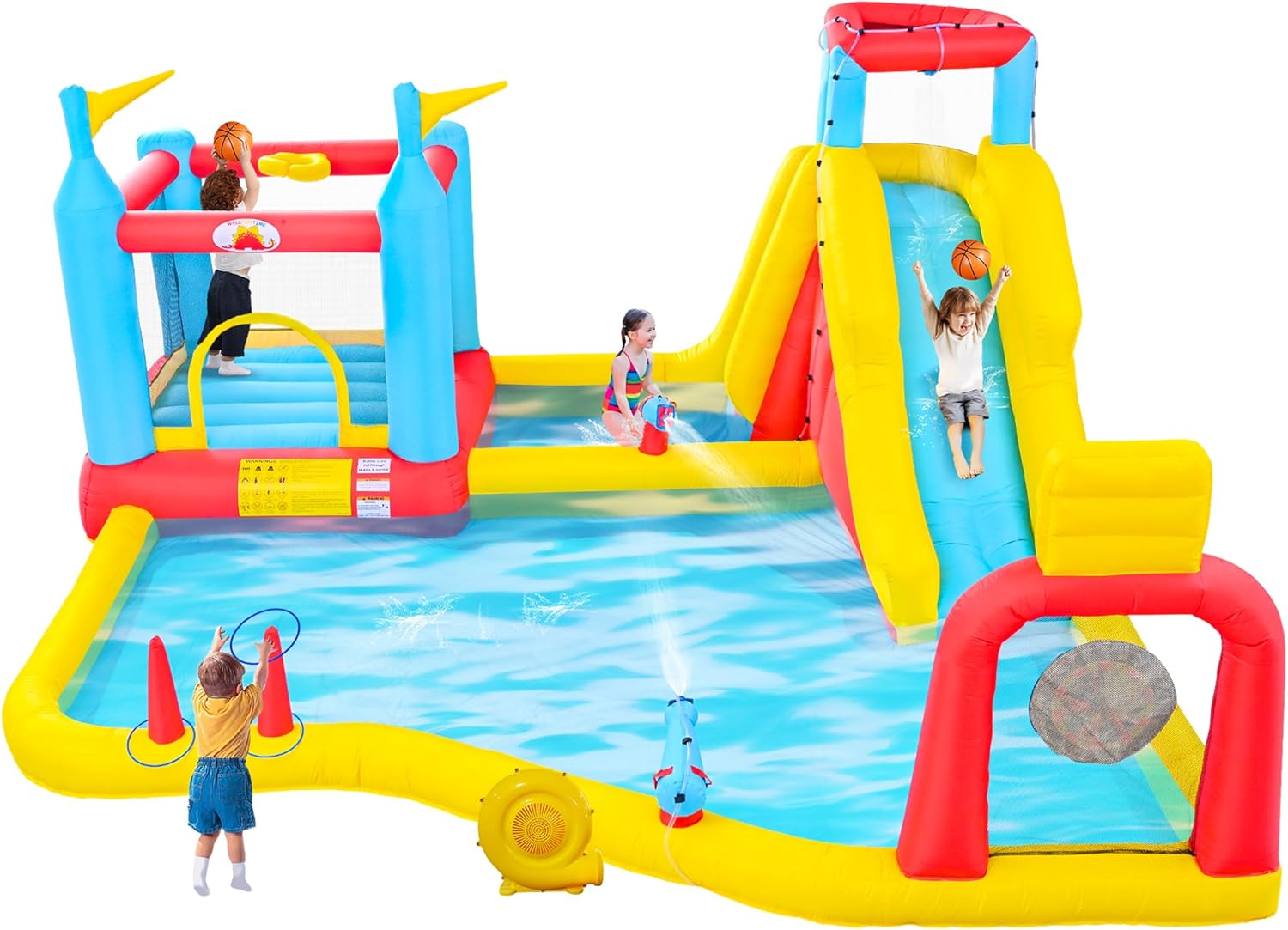 Inflatable Water Slides Park with Bouncy Castle and Fun Features