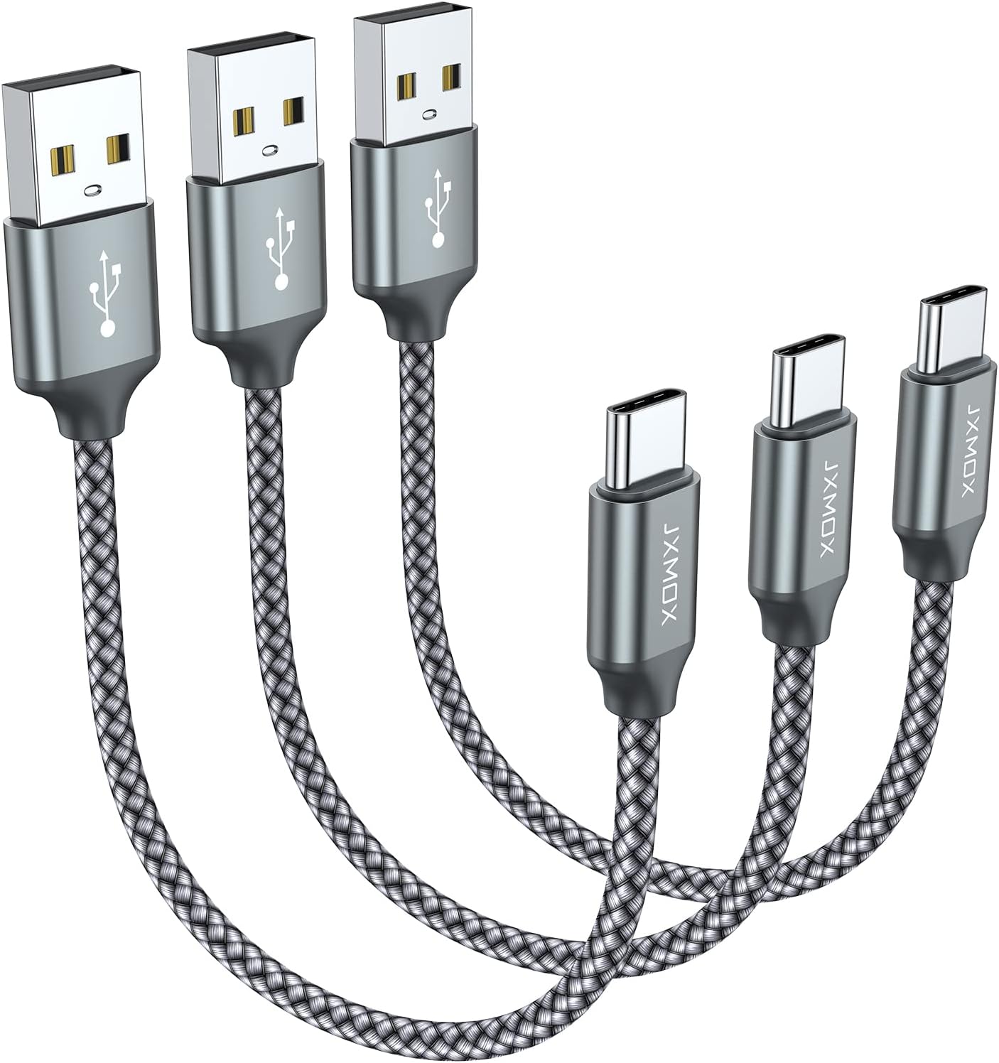 Fast Charge Trio: JXMOX 0.5ft 3-Pack USB C Cable