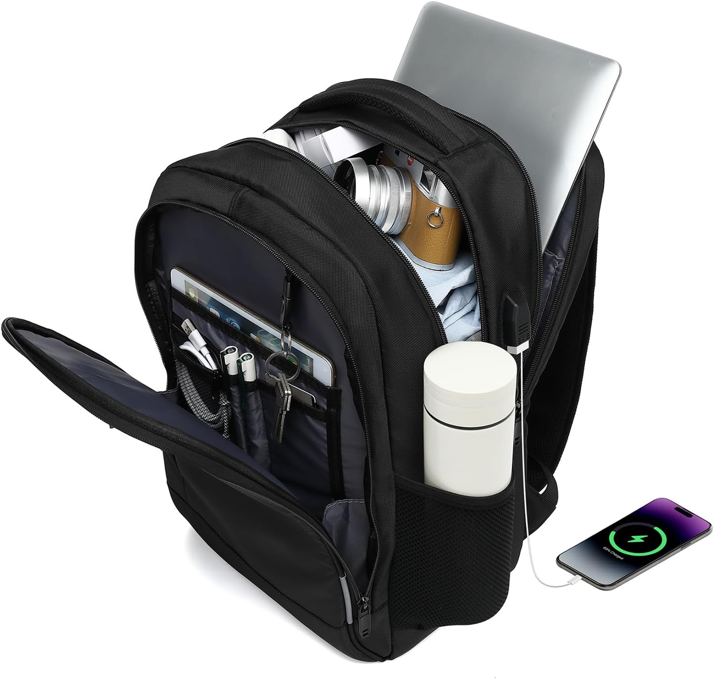 Business Laptop Backpack with USB Charging Port for Travel