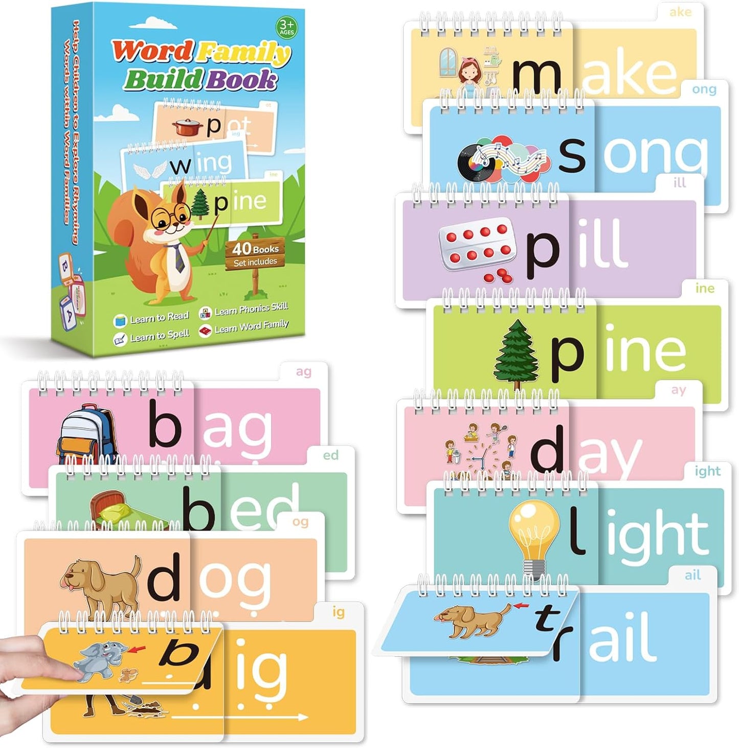 Word Family Build Book for Kids - Fun Phonics Learning Tool
