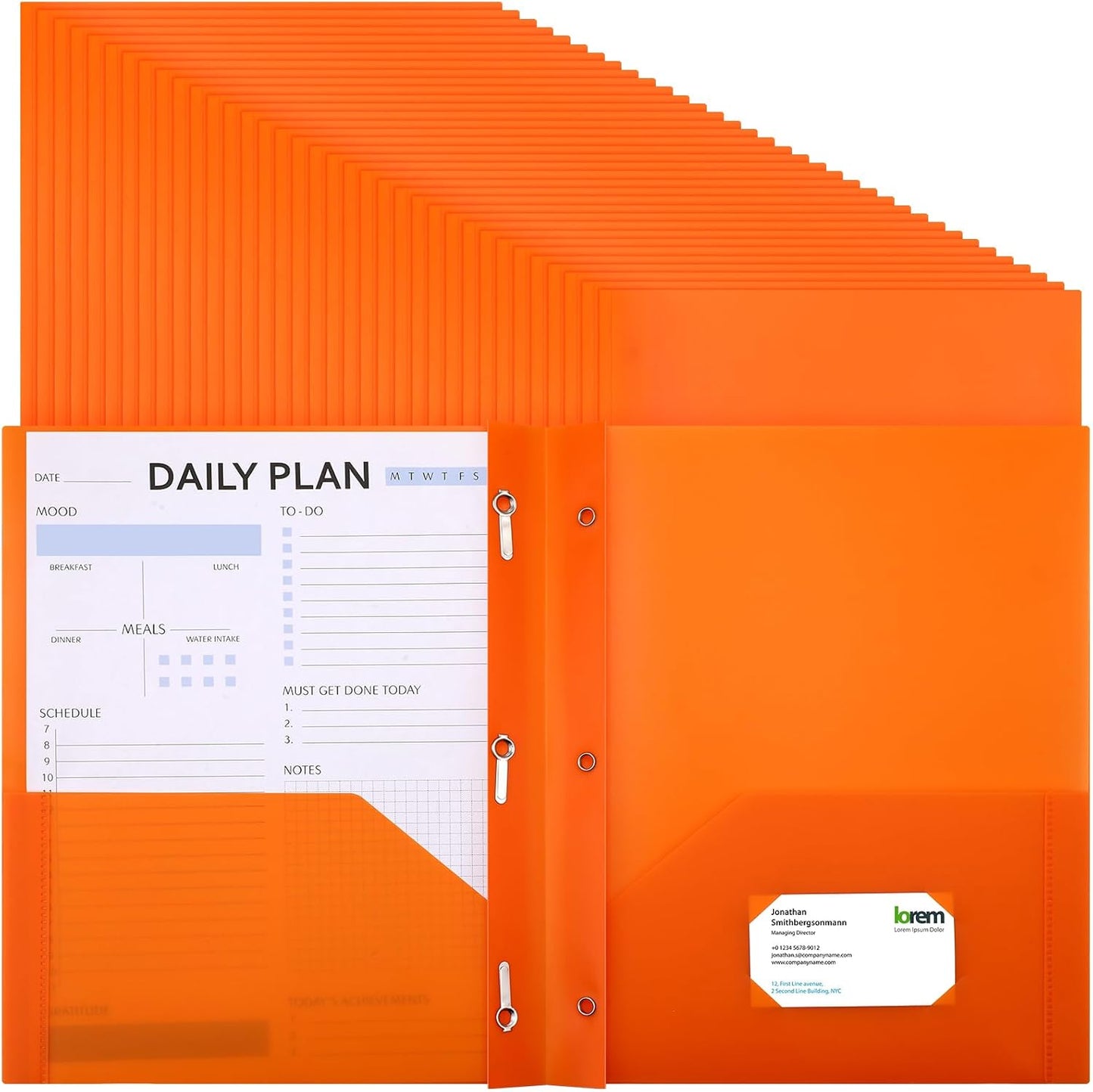 Cholemy 72 Packs Pocket Folders with Prongs for Organization