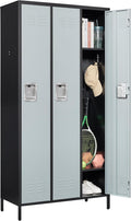 Letaya Metal 3-Door Storage Locker for Employees - Tall, Lockable