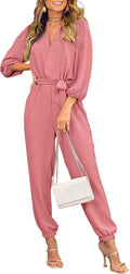 Women's V Neck Long Sleeve Jumpsuit Romper - Versatile Fall