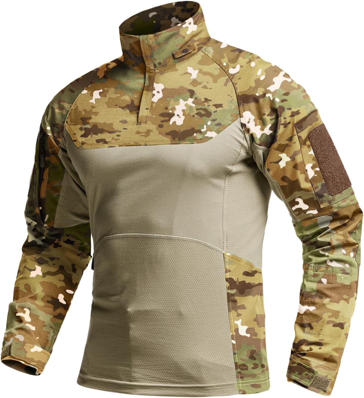 CQR Men's Tactical 1/4 Zip Combat Shirt for Outdoor Activities