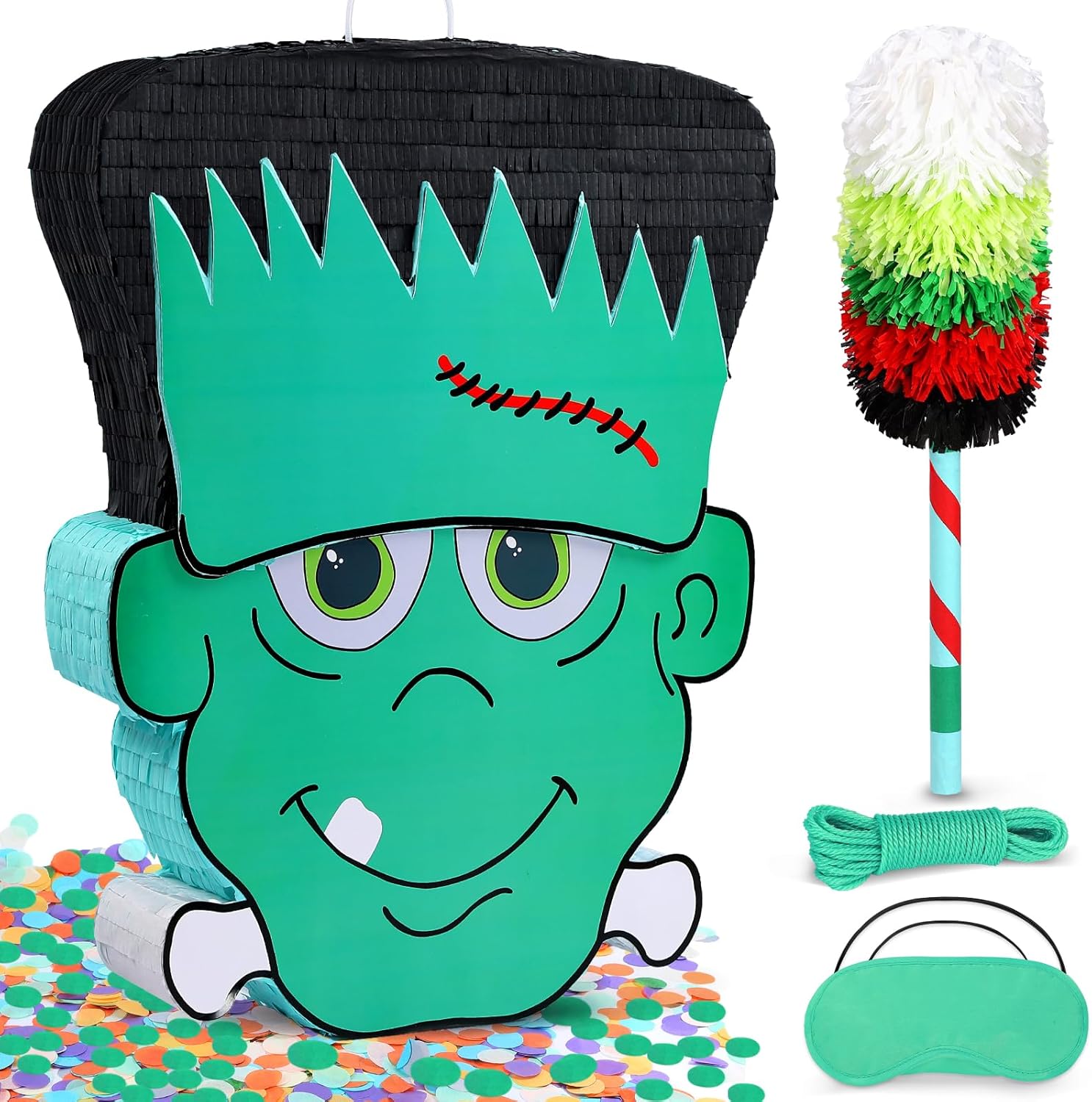 Large Halloween Green People Frank Pinata for Spooky Fun