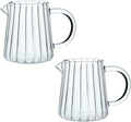Set of 2 Elegant Wave Glass Creamer Jugs - 8.5 oz
