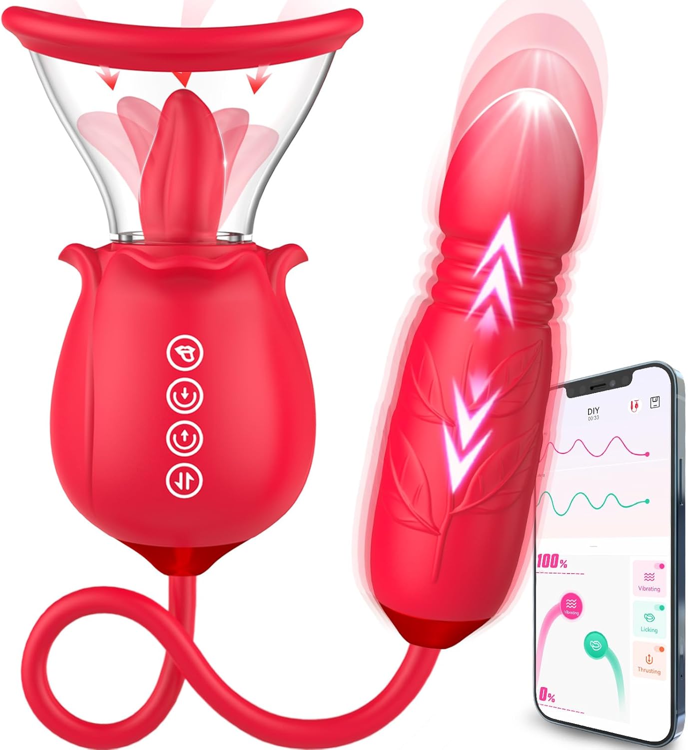 3in1 Upgrade Rose Sex Toy for Women - Ultimate Pleasure Device
