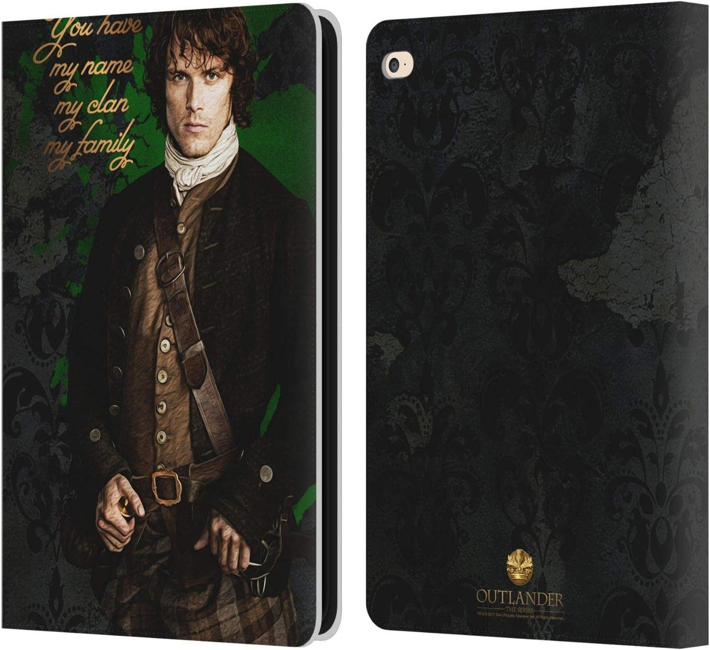 Outlander Jamie Portraits Leather Wallet Case for iPad Air 2
