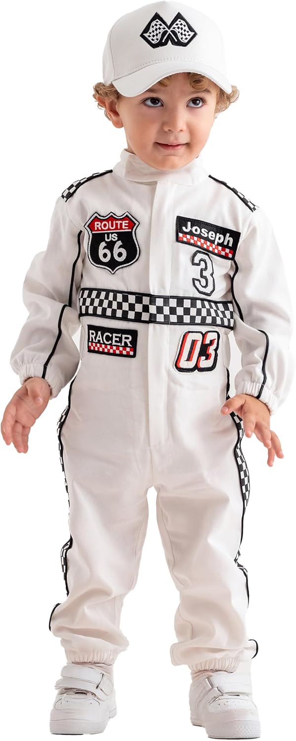 Personalized Handmade Race Car Driver Costume for Toddlers