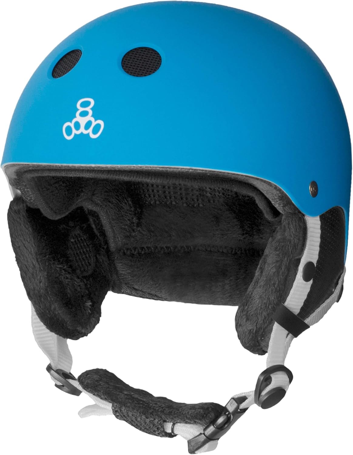 Triple Eight Blue Rubber Ski Helmet with Speakers