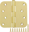 4 in Door Hinges Satin Brass 18 Pack - Heavy Duty 5/8 Rounded Corners