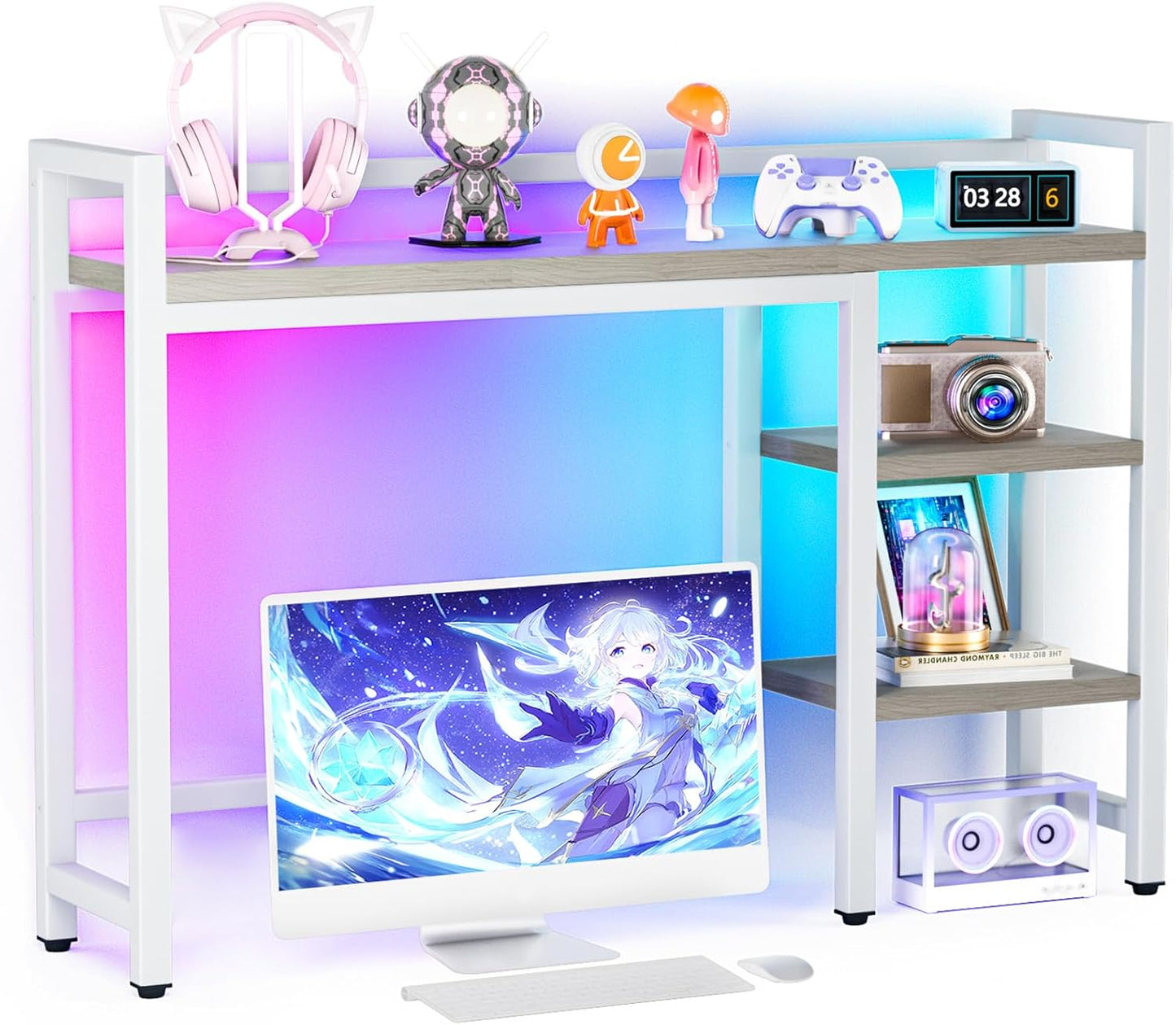 RGB Desk Hutch: Organize, Display, Illuminate! 
