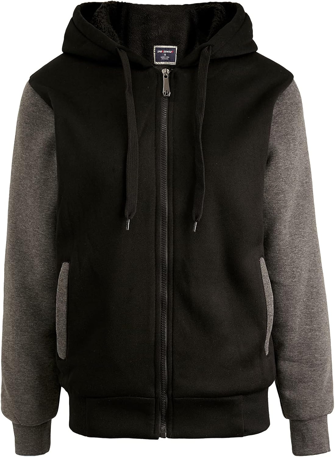 Facitisu Flannel Hoodies for Men Sherpa Lined Heavy Fleece