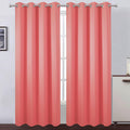 Blackout Curtains 52 x 95 in Coral Set of 2 - Thermal Insulated