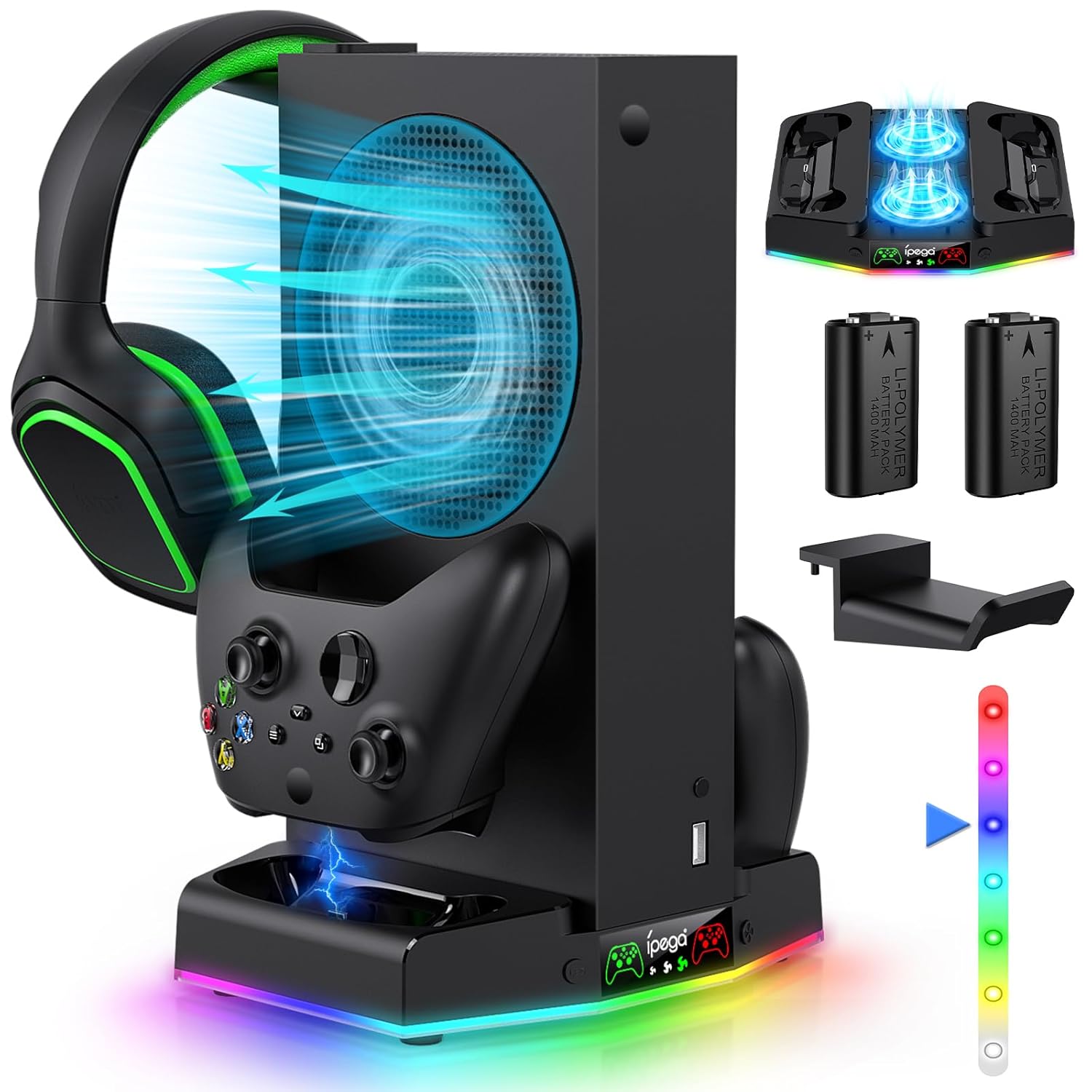 Cooling Stand & Charging Station for Xbox Series S with RGB Lights