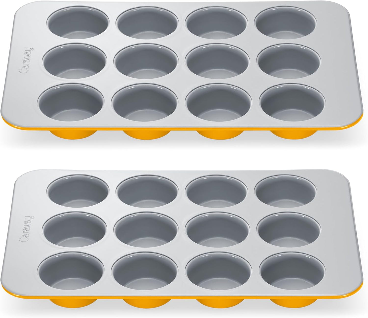 Caraway Non-Stick Ceramic 12-Cup Muffin Pan Duo for Baking