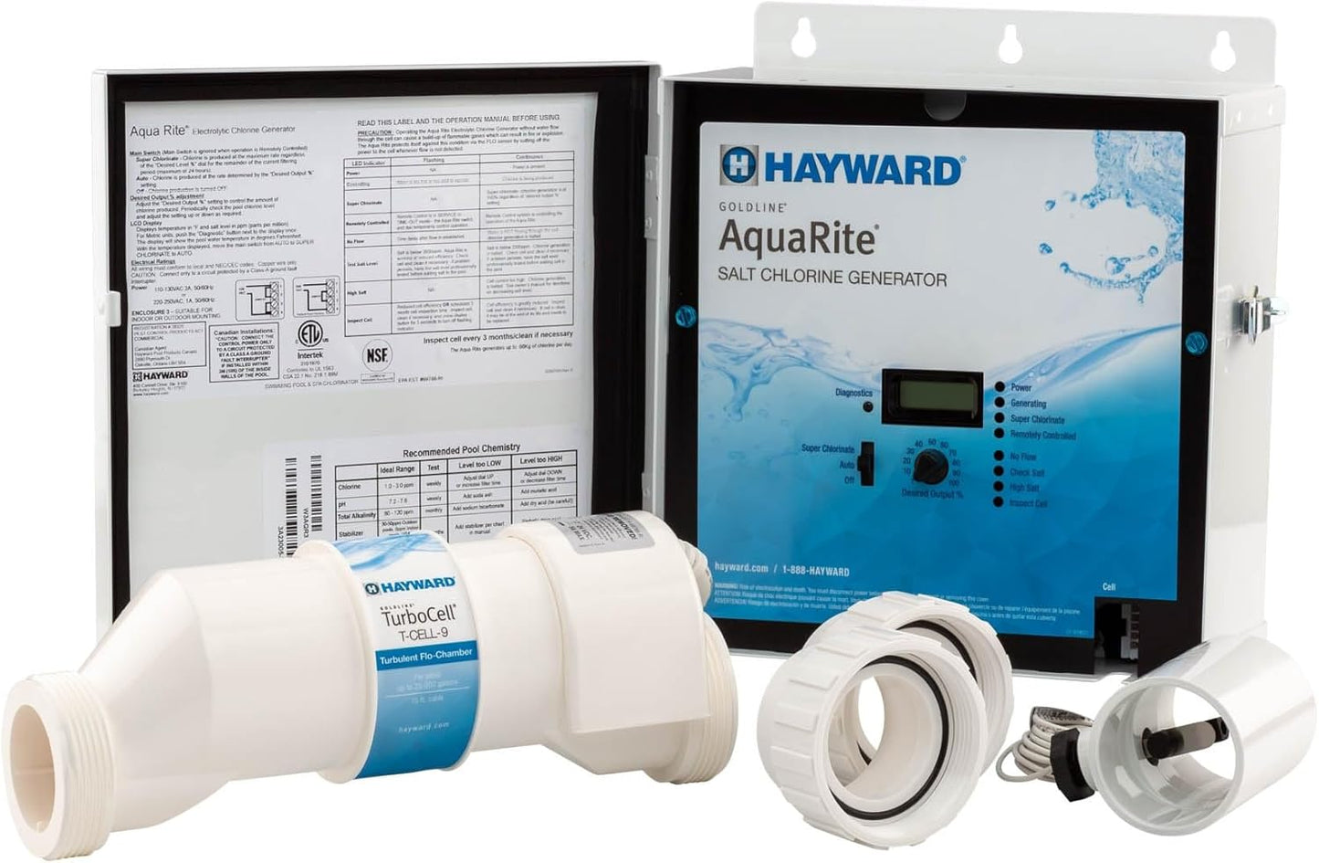 Hayward W3AQR9 AquaRite Salt Chlorination System for Pools