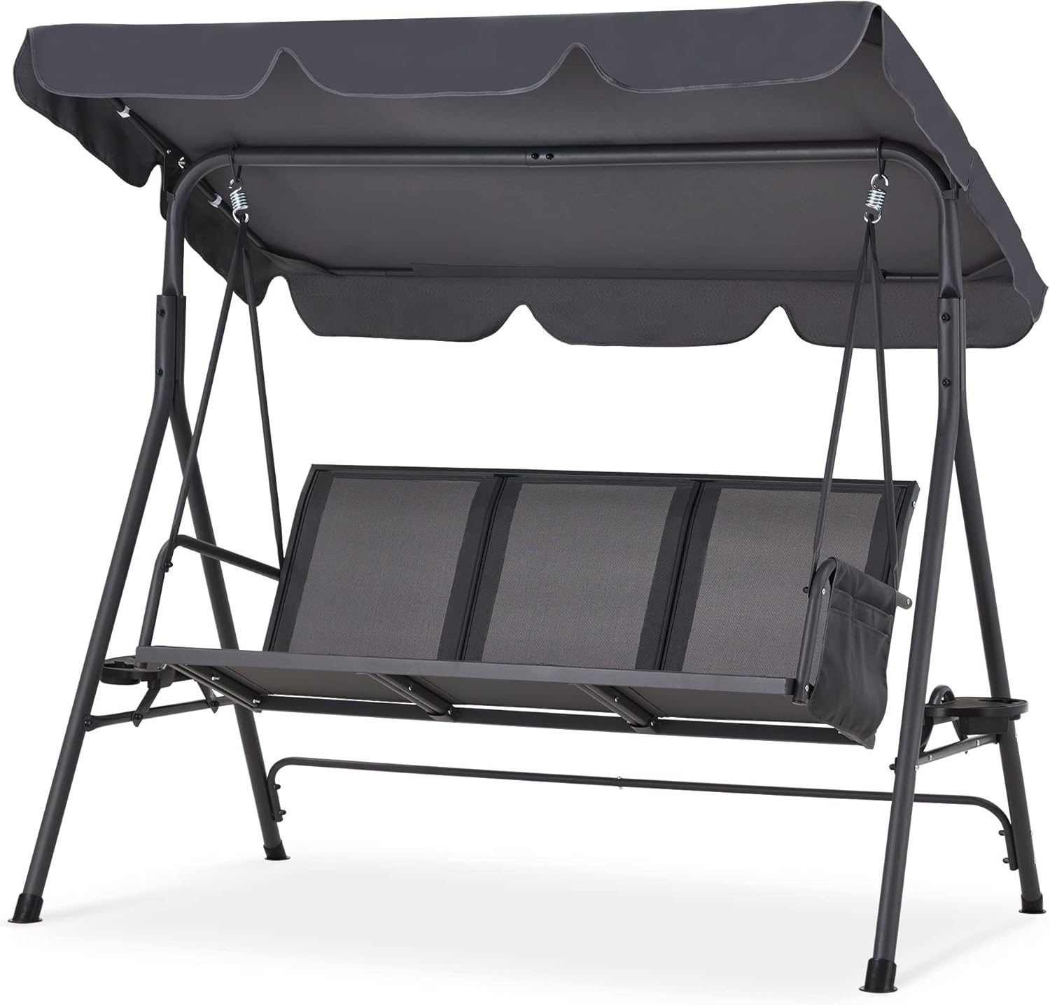 HABUTWAY Outdoor Patio Swing with Adjustable Canopy for 3 People