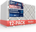 16x25x1 MERV 13 Air Filter 12-Pack - High Efficiency HVAC Replacement