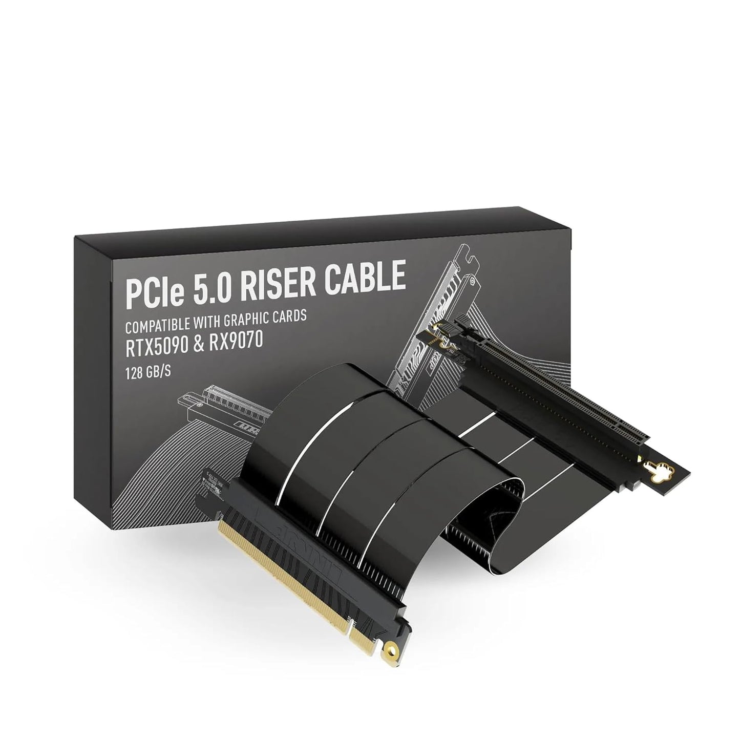 LINKUP PCIe 5.0 Riser Cable for Vertical GPU Mounting Needs