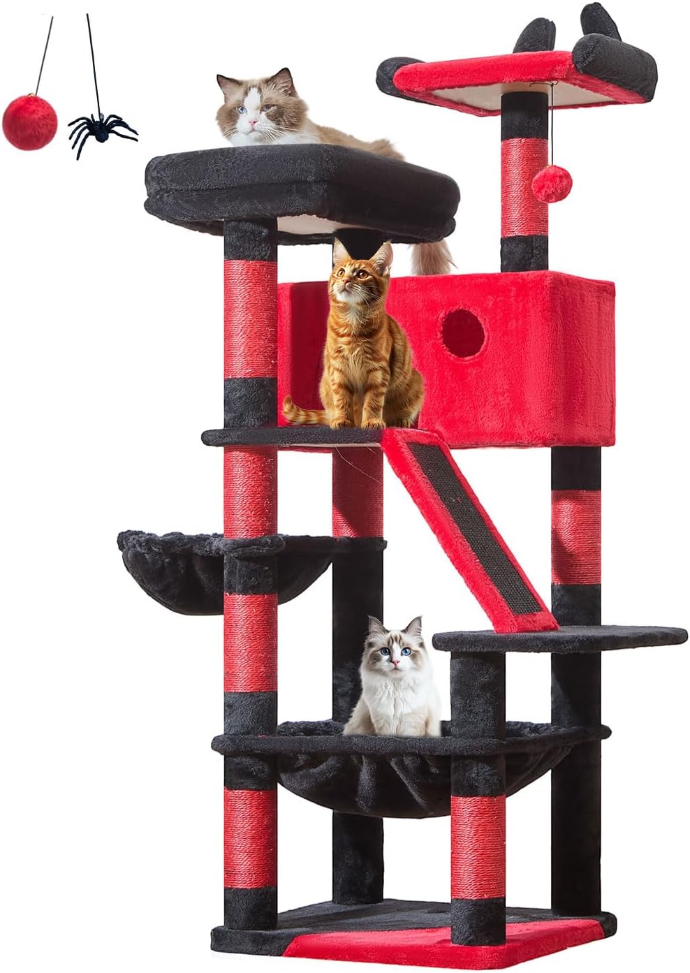 Gothic Cat Tree 57.5-Inch with Multiple Resting Choices
