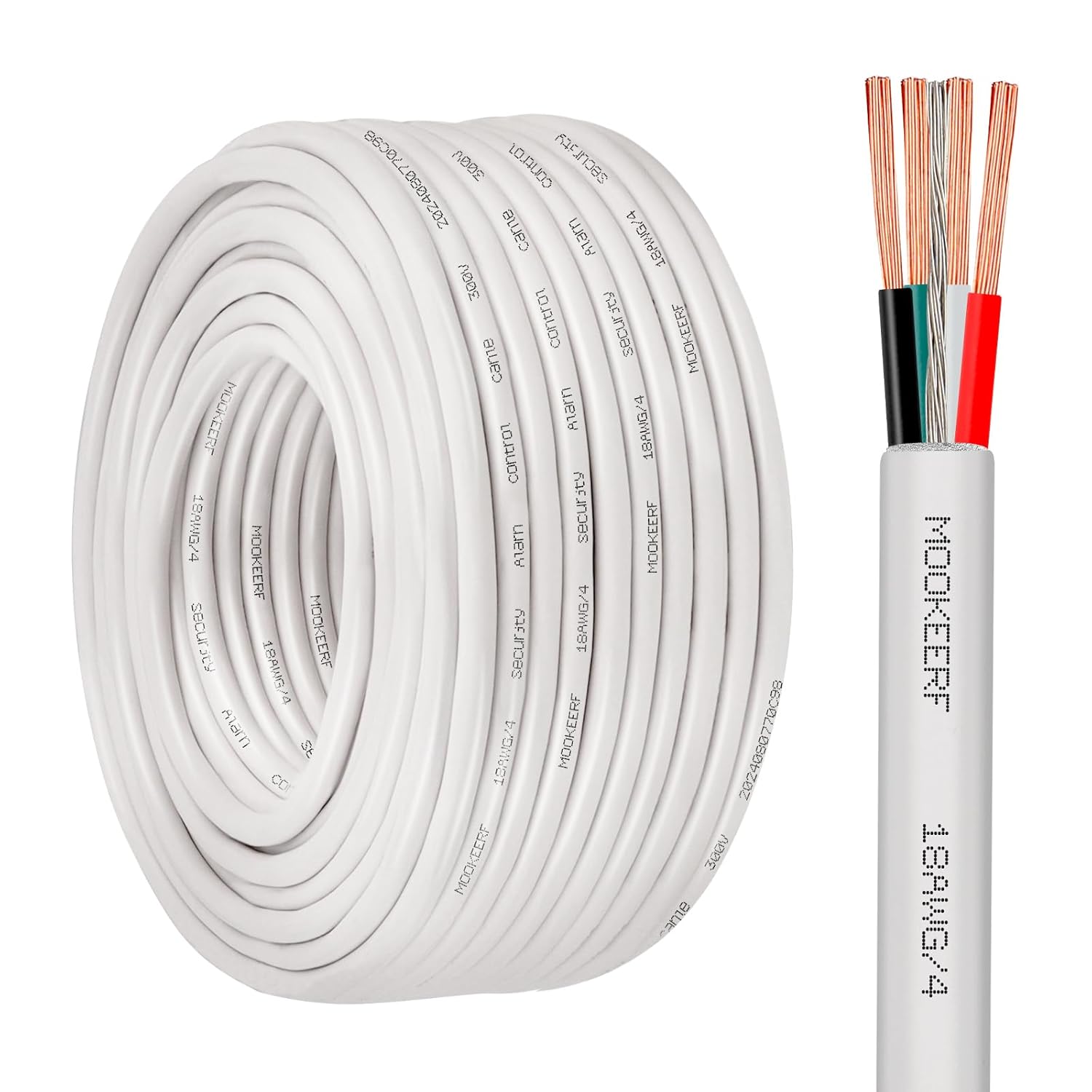 18 AWG 4 Conductor Shielded Plenum Cable for Security Systems