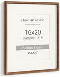16 x 20 Picture Frame Natural Walnut Wood - Tempered Glass