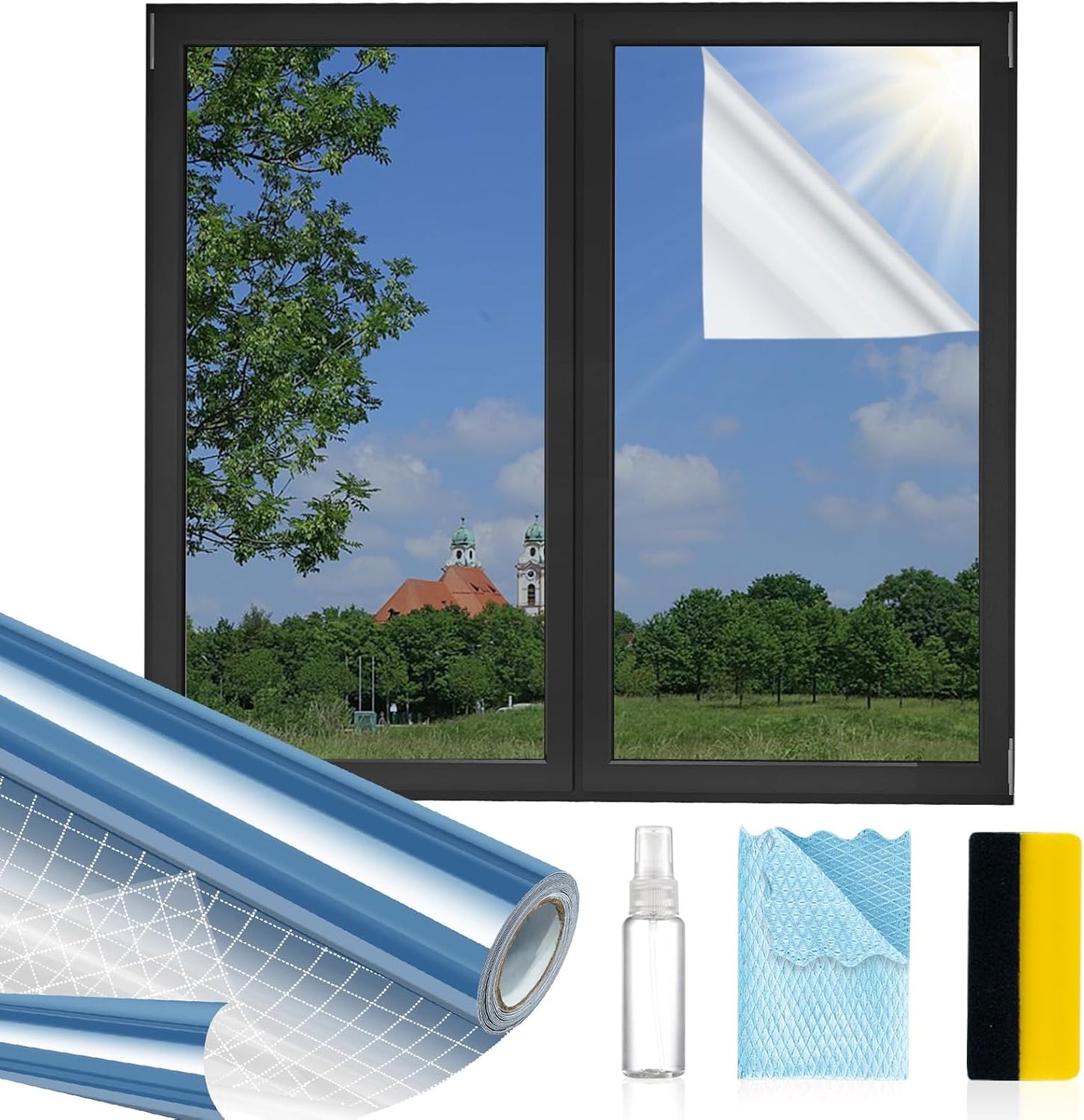 Window Privacy Film One Way Reflective Mirror for Daytime Use