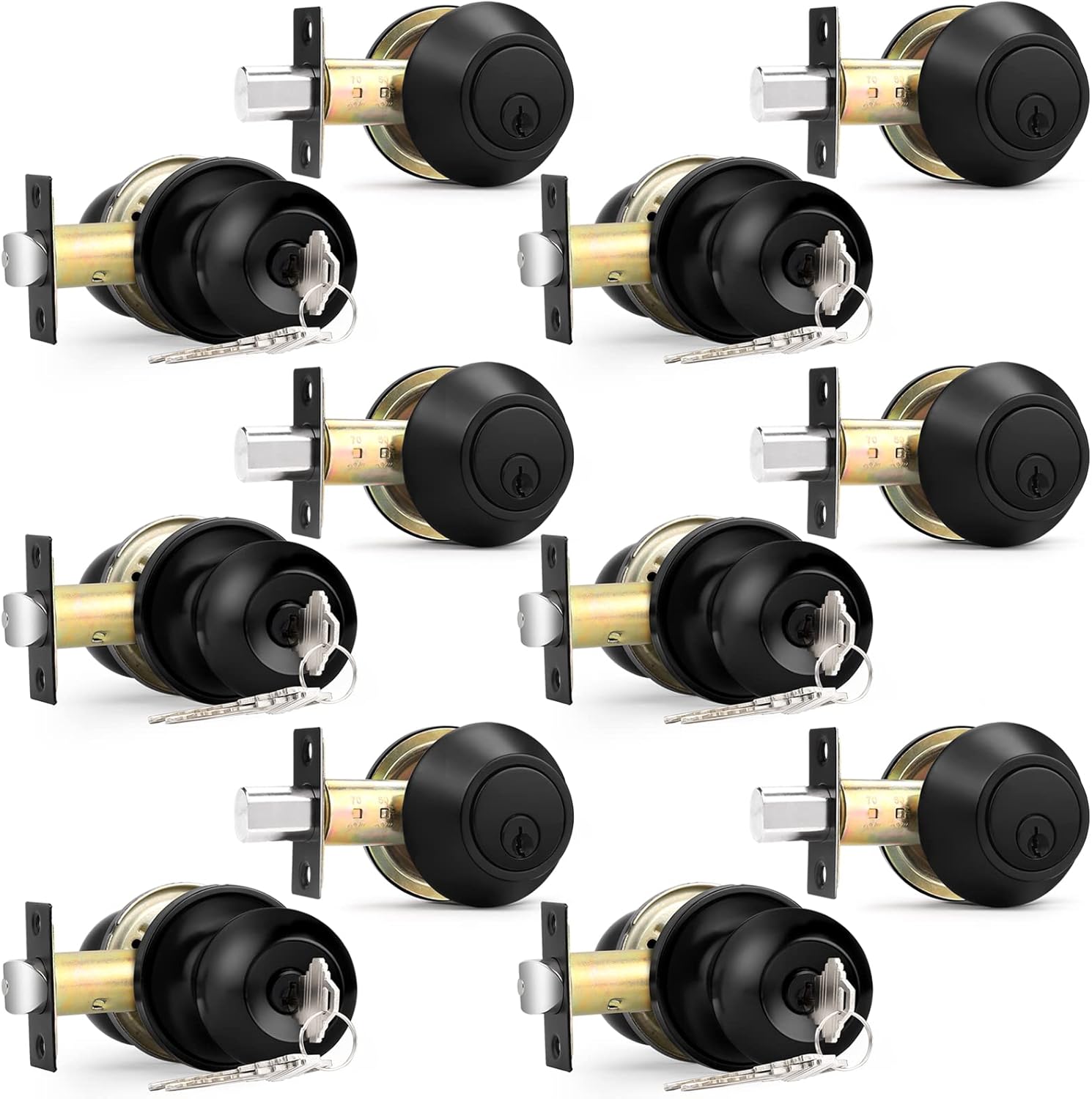 Probrico Front Door Keyed Entry Knobs and Deadbolt Combo Set