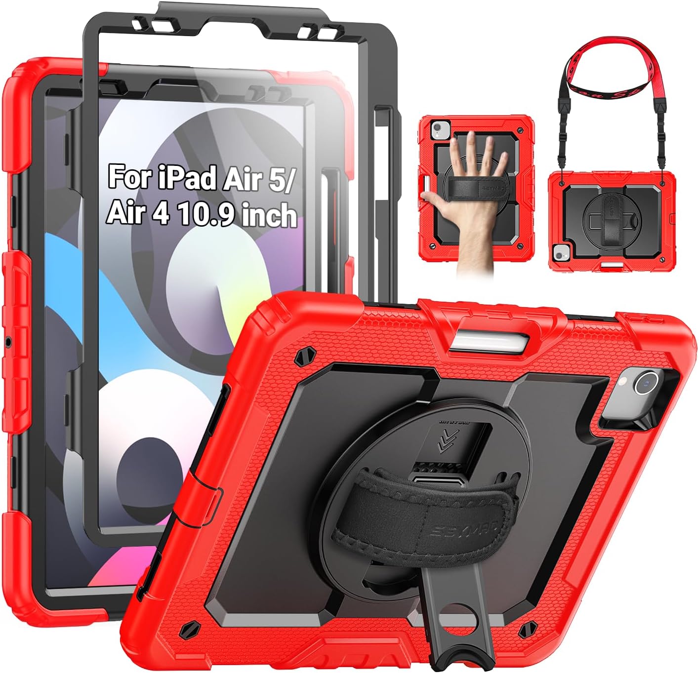 SEYMAC Case for iPad Air 5th/4th Gen 10.9 Inch - Heavy Duty