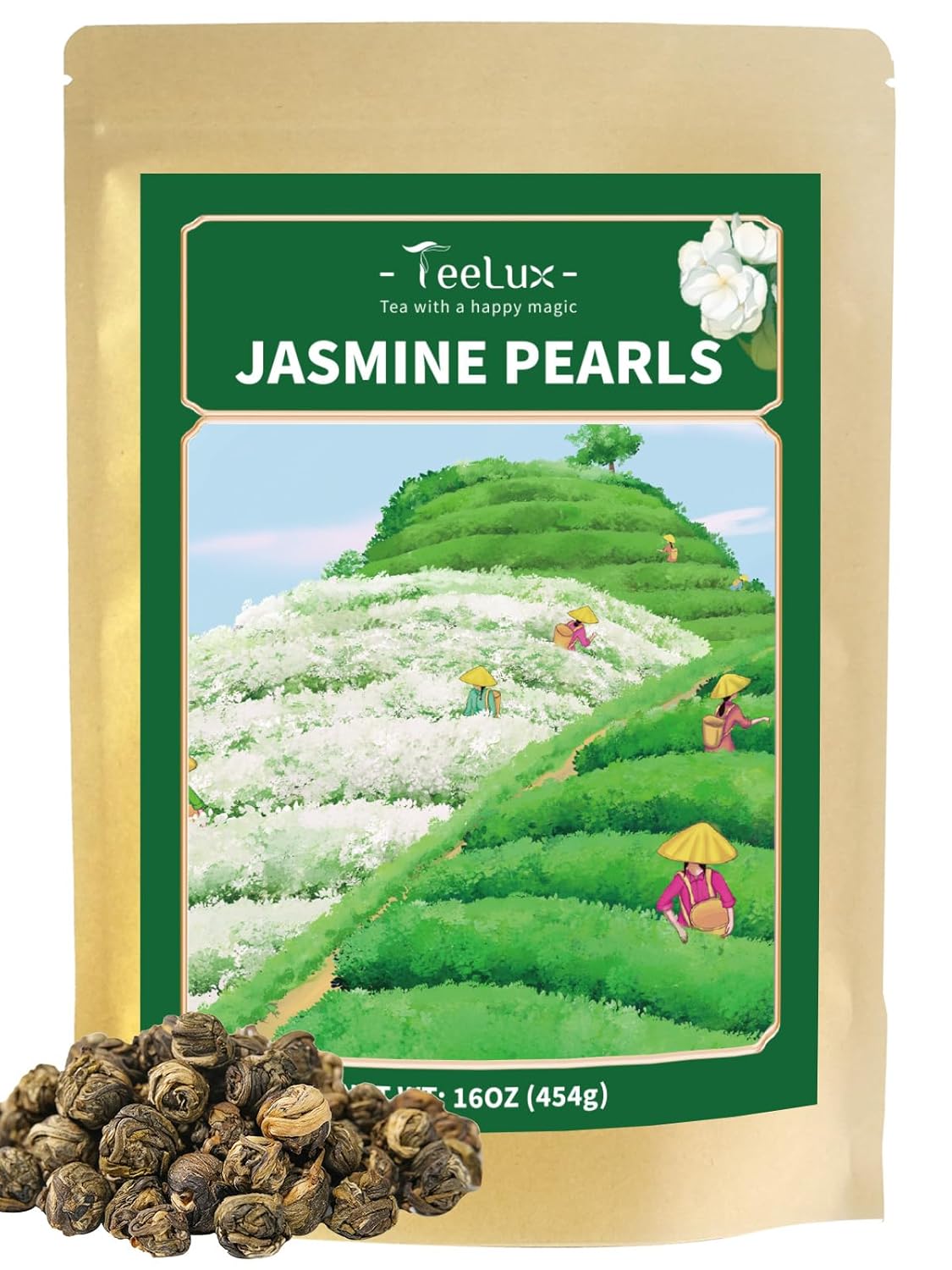 TeeLux Jasmine Pearls Green Tea for a Delightful Aroma Experience