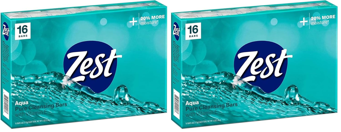 Zest Aqua Bar Soap - Moisturizing Vitamin E Body Soap Pack