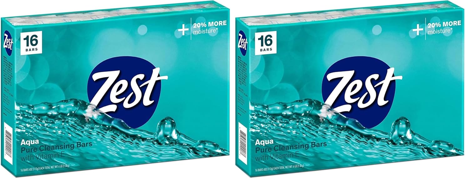 Zest Aqua Bar Soap - Moisturizing Vitamin E Body Soap Pack