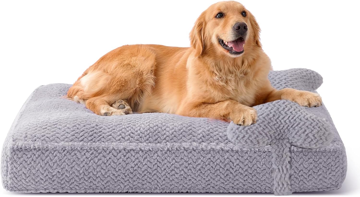 Soft Touch Faux Fur Dog Bed for Extra Large Dogs with Pillow