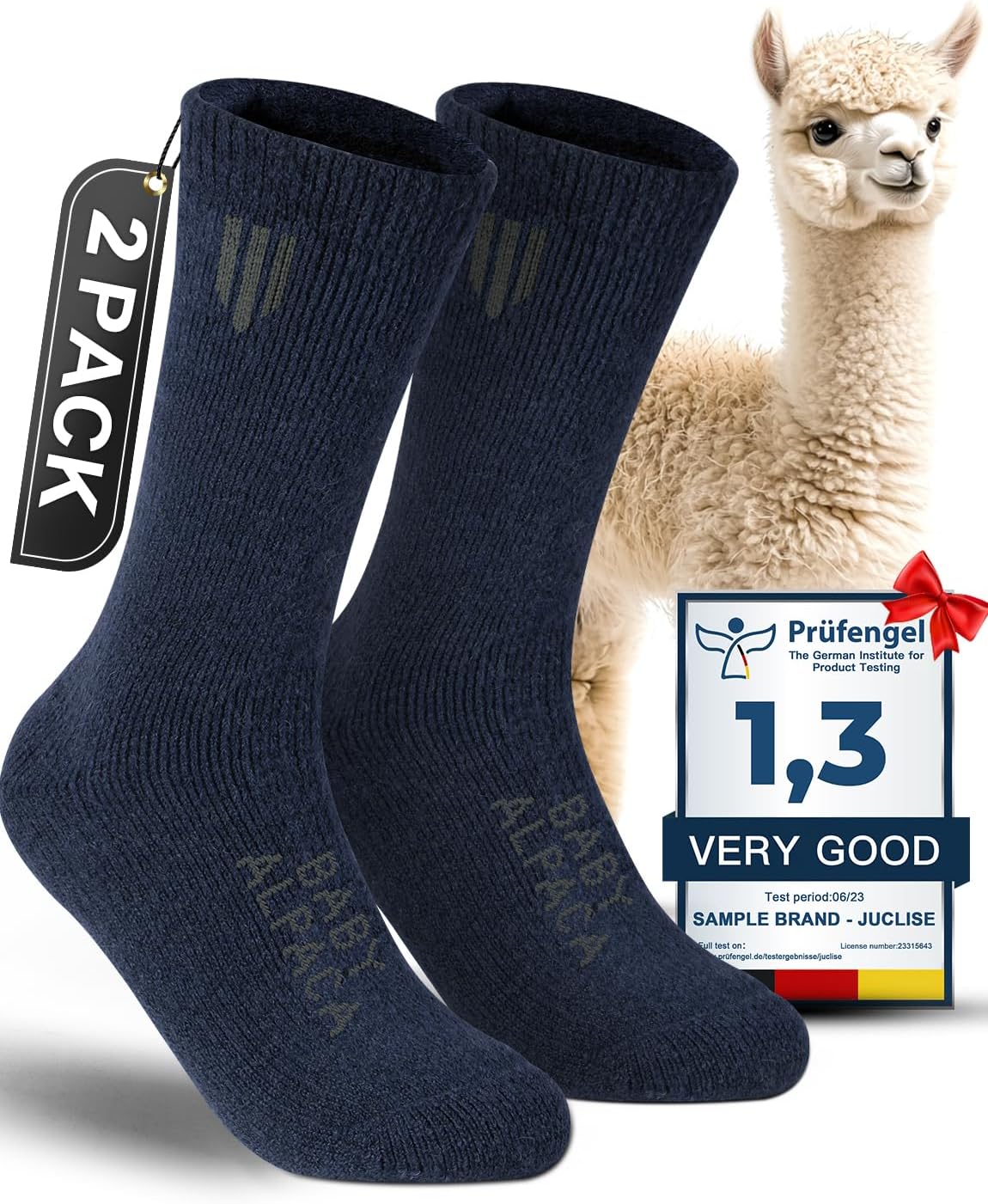 Alpaca Wool Crew Socks for Men and Women - Thick Thermal Comfort