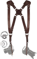 Dual Leather Camera Harness for Two Cameras - Crossback Comfort