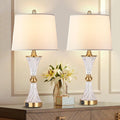 Touch Table Lamps for Bedroom Set of 2 - Dimmable Gold Glass Bedside