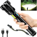 9000 High Lumens Flashlight Rechargeable with COB Work Light