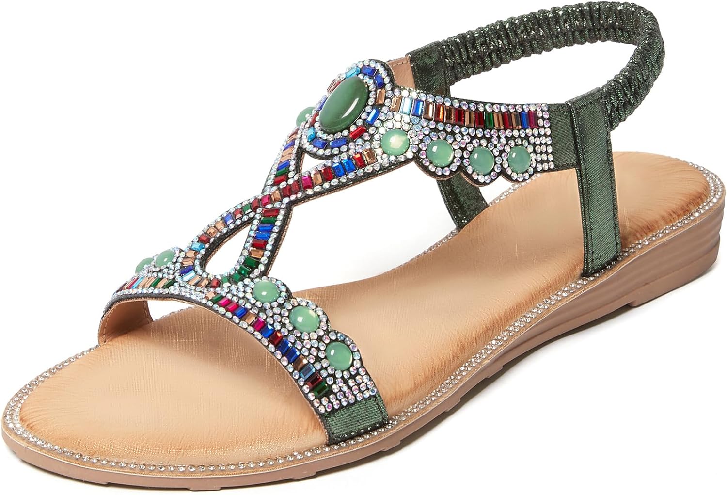 iCKER Women Rhinestone Sandals for Stylish Summer Comfort