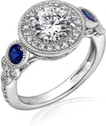 Platinum-Plated Sterling Silver Infinite Elements Sapphire Ring