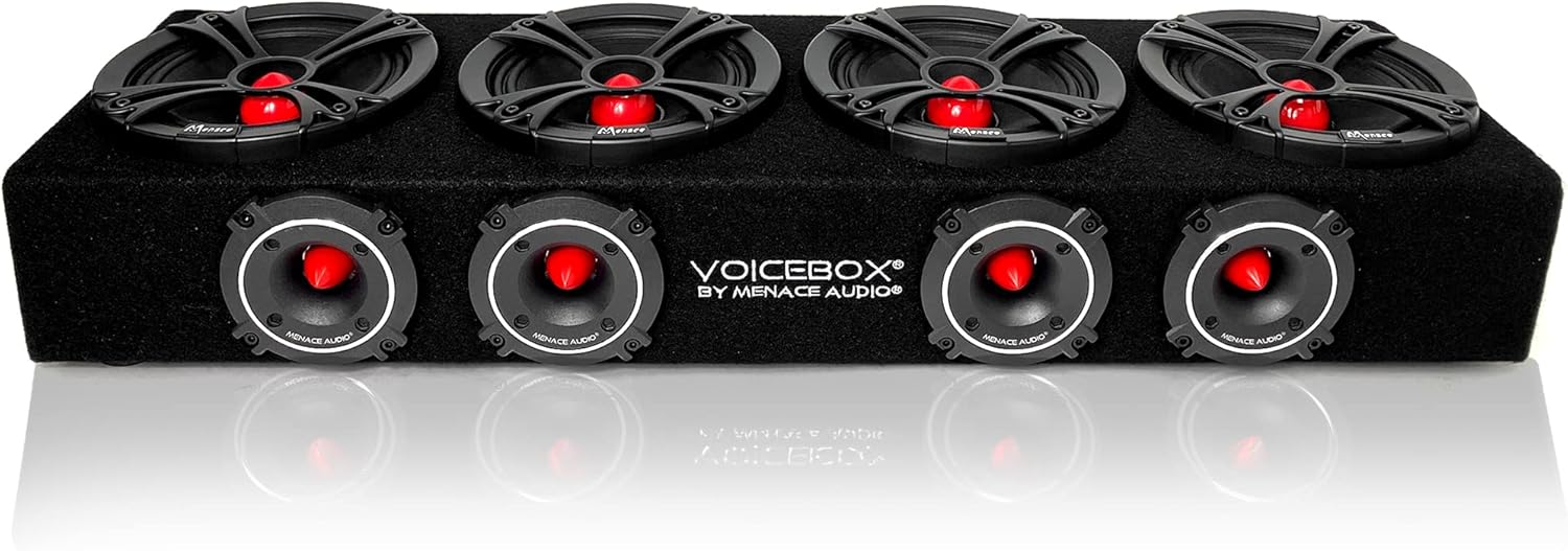 MENACE AUDIO Car Audio Midrange Enclosure 4 x 6.5 2000Watts VOICEBOX