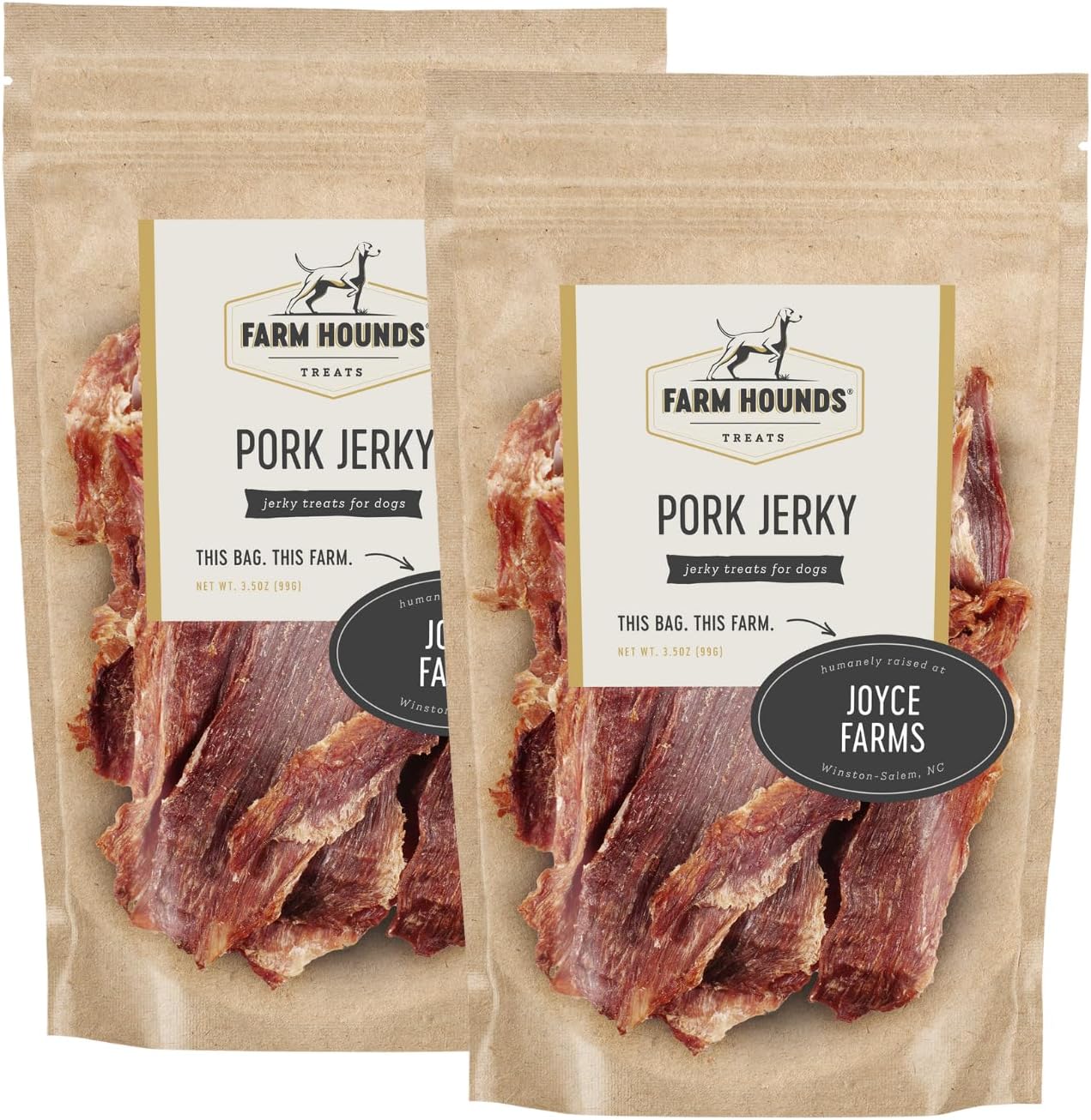 Premium Natural Pork Jerky for Dogs - Break-to-Size Treats