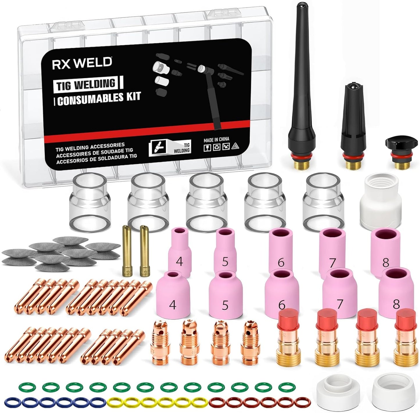 RX WELD 87PCS TIG Welding Accessories Torch Kit for WP-17/18/26