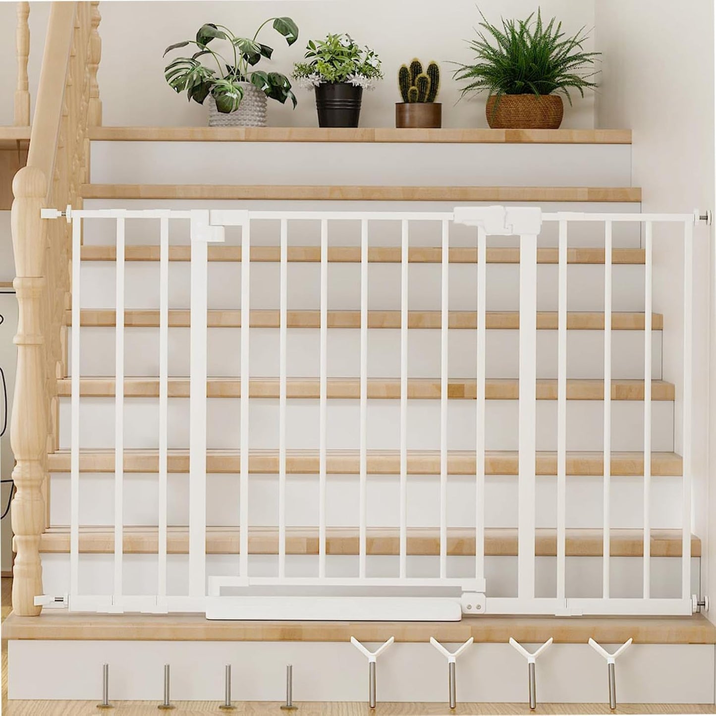 29.7-46 Baby Gate for Stairs with Banister Adapter Y-Spindle