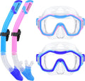 Snorkeling Gear for Adults Kids Dry-Top Snorkel Set - Clear Wide View