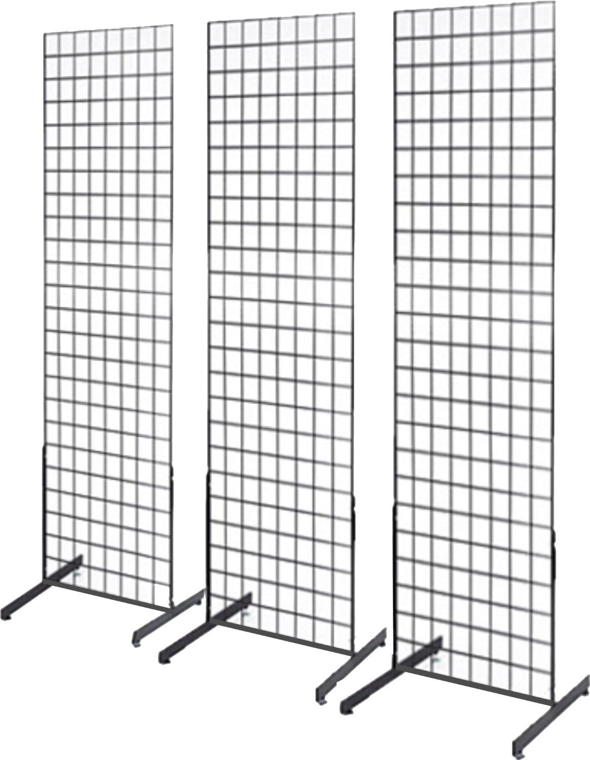 2ft x 6ft Grid Wall Panel Display Fixture with T-Style Base