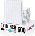 Fuxury Bubble Mailers 6x10 Pack of 600 - White Padded Envelopes