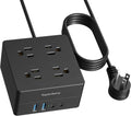 5ft Power Strip Surge Protector with 4 Outlets and 4 USB - Compact