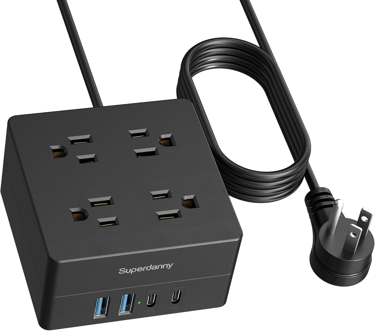 5ft SUPERDANNY Power Strip: Overload Protection & Organization