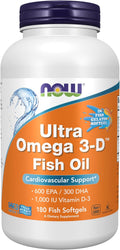 NOW Foods Ultra Omega 3-DTM Fish Oil with Vitamin D-3 Support